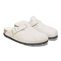 WOMEN'S BIRKENSTOCK BOSTON SHEARLING SUEDE LEATHER | ANTIQUE WHITE