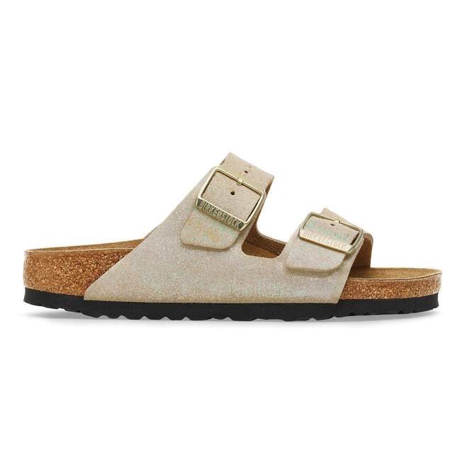 WOMEN'S BIRKENSTOCK ARIZONA BS | TAUPE SUEDE SHIMMERING – Randy's