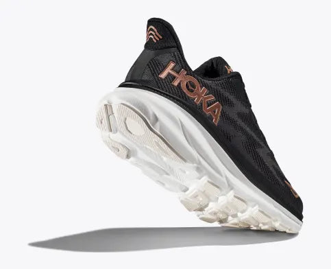 WOMEN'S HOKA CLIFTON 9 | BLACK / ROSE GOLD