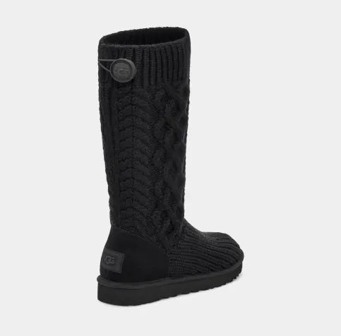 WOMEN'S UGG CLASSIC CARDI CABLED KNIT BOOT | BLACK