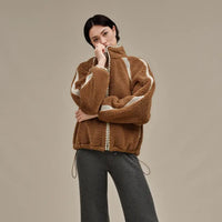 WOMEN'S UGG NIKIA CROCHET UGGFLUFF JACKET | CHESTNUT