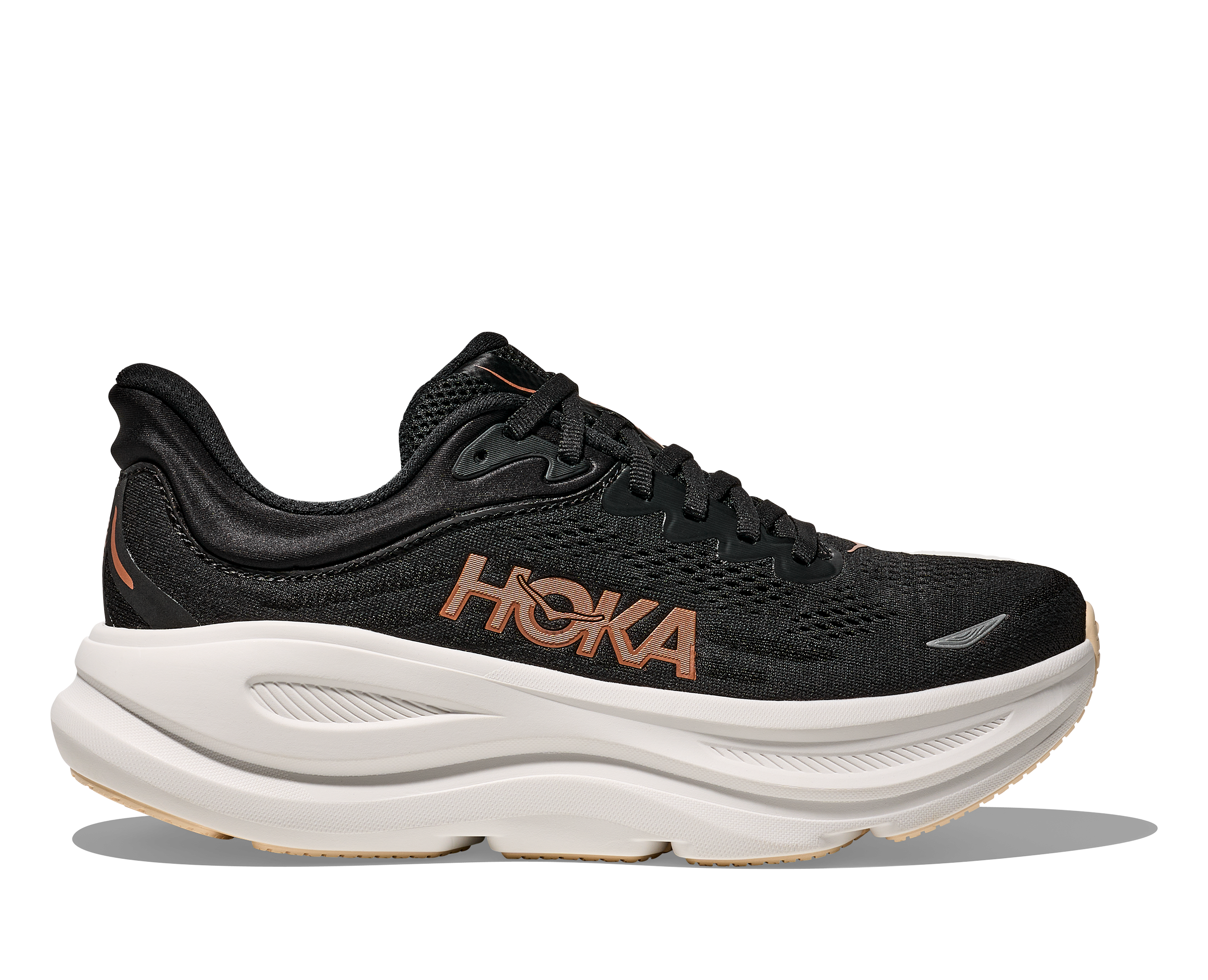 WOMEN'S HOKA BONDI 9 | BLACK / ROSE GOLD – Randy's Shoes