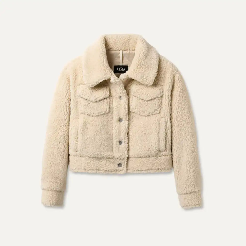 WOMEN'S UGG FRANKIE SHORT TRUCKER JACKET | NATURAL II – Randy's Shoes