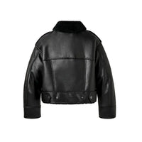 WOMEN'S UGG FINNIAN LUXE FLUFF MOTO JACKET | BLACK