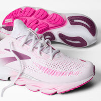 WOMEN'S BROOKS GLYCERIN FLEX | WHITE / CYBER PINK / ARGYLE