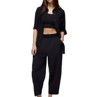 WOMEN'S PRANA RAILAY OVERSIZED BUTTON DOWN | BLACK