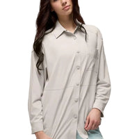 WOMEN'S PRANA RAILAY OVERSIZED BUTTON DOWN | ALMOND
