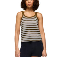 WOMEN'S PRANA COZY UP TANK | RETRO OLIVE STRIPE
