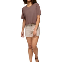 WOMEN'S PRANA EVERYDAY CROP TEE | CAROB