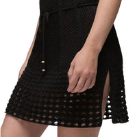 WOMEN'S PRANA CROCHET MINI DRESS | BLACK