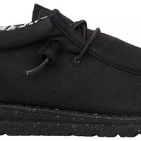 MEN'S HEY DUDE WALLY STRETCH CANVAS | BLACK / BLACK