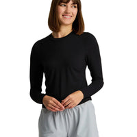 WOMEN'S FREE FLY ELEVATE LIGHTWEIGHT FITTED LONG SLEEVE | BLACK
