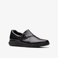 WOMEN'S CLARKS LYNELL SLIP | BLACK LEATHER
