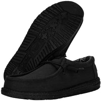 MEN'S HEY DUDE WALLY STRETCH CANVAS | BLACK / BLACK