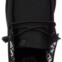 MEN'S HEY DUDE WALLY STRETCH CANVAS | BLACK / BLACK
