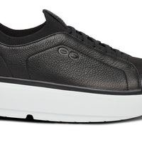 MEN'S OOFOS OOMG+ CLUB SLIP ON LEATHER SHOE | BLACK | WHITE