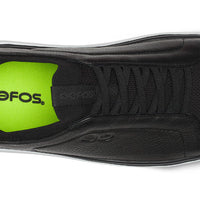 MEN'S OOFOS OOMG+ CLUB SLIP ON LEATHER SHOE | BLACK | WHITE
