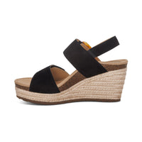 WOMEN'S AETREX ASHLEY ARCH SUPPORT WEDGE SANDAL | BLACK