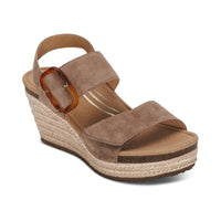 WOMEN'S AETREX ASHLEY ARCH SUPPORT WEDGE SANDAL | TAUPE