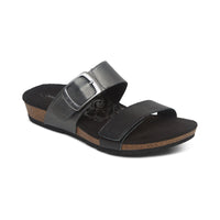 WOMEN'S AETREX DAISY ADJUSTABLE SLIDE | BLACK