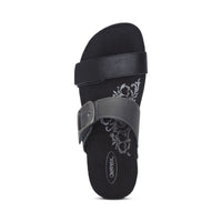 WOMEN'S AETREX DAISY ADJUSTABLE SLIDE | BLACK