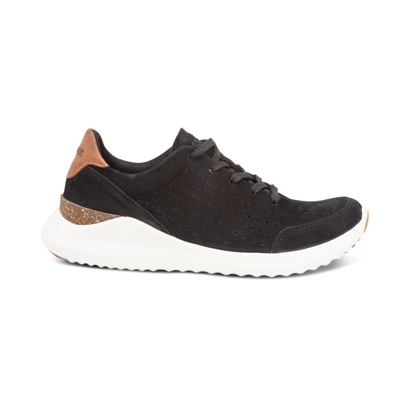 WOMEN'S AETREX LAURA ARCH SUPPORT SNEAKERS | BLACK – Randy's Shoes