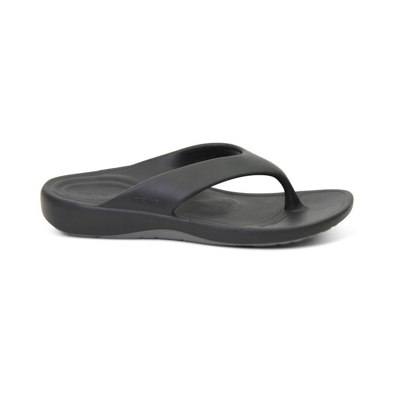 MEN'S AETREX MAUI ORTHOTIC FLIPS | BLACK