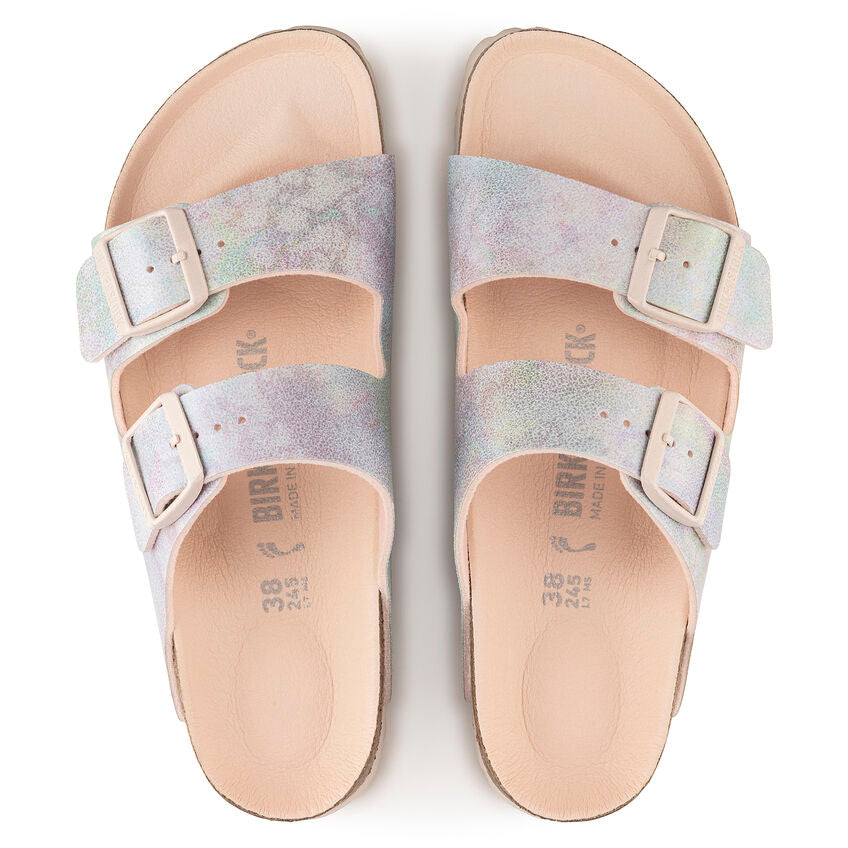 WOMEN'S BIRKENSTOCK ARIZONA VEGAN MICROFIBER | IRIDESCENT LIGHT ROSE