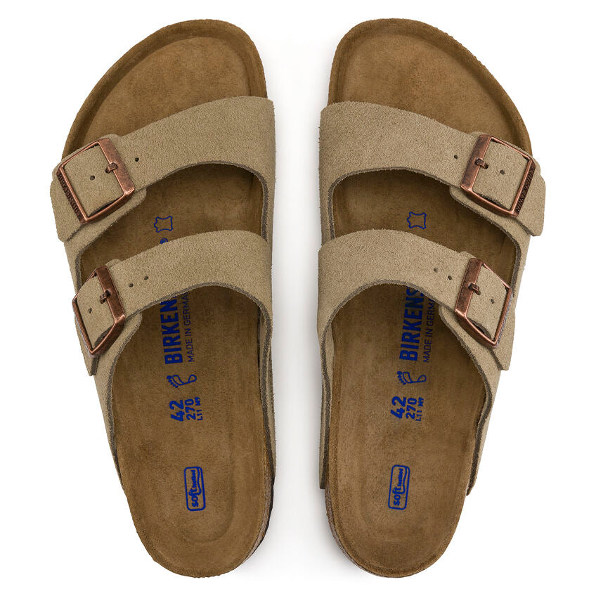 UNISEX BIRKENSTOCK ARIZONA SOFT FOOT BED | TAUPE SUEDE