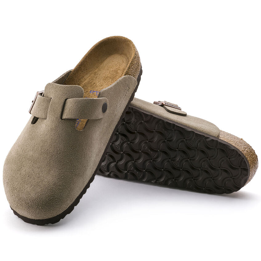 UNISEX BIRKENSTOCK BOSTON CLOG SOFT FOOT BED | TAUPE