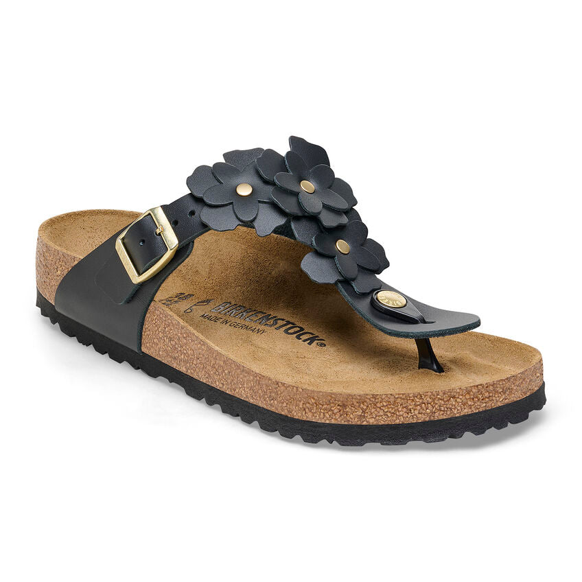 WOMEN'S BIRKENSTOCK GIZEH FLOWER | BLACK