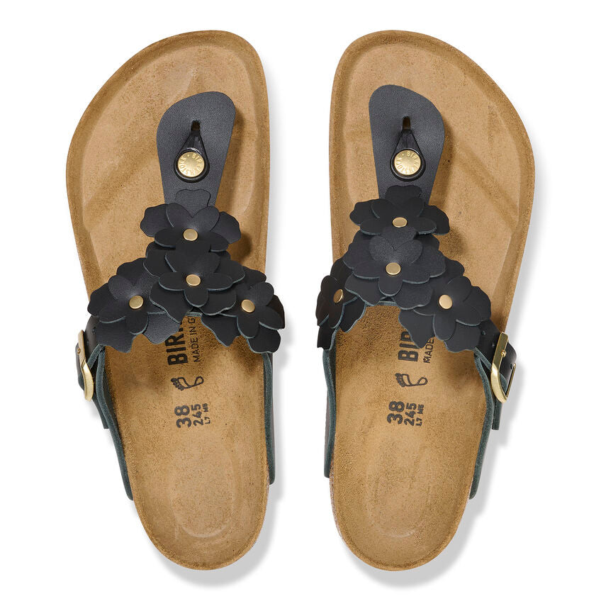 WOMEN'S BIRKENSTOCK GIZEH FLOWER | BLACK