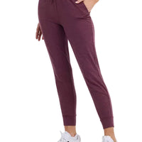 WOMEN'S TAVI SOFT TEC ZIP JOGGER | BORDEAUX MELANGE