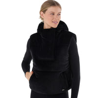 WOMEN'S TAVI RIBBED VELOUR PUFFER VEST | EBONY