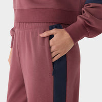 WOMEN'S TAVI FRENCH TERRY CONTRAST SWEATPANT | DEEP EMBER NAVY