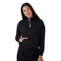 WOMEN'S TAVI FRENCH TERRY RELAXED HALF ZIP SWEATSHIRT | EBONY