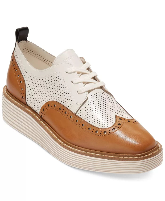 WOMEN'S COLE HAAN ØRIGINAL GRAND PLATFORM WINGTIP OXFORD | PECAN