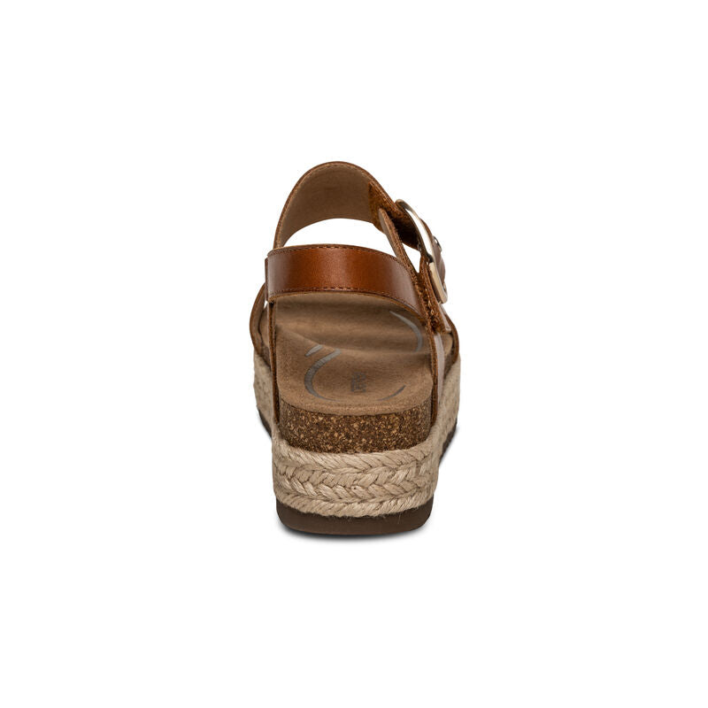 WOMEN'S AETREX VANIA ARCH SUPPORT PLATFORM SANDAL | COGNAC