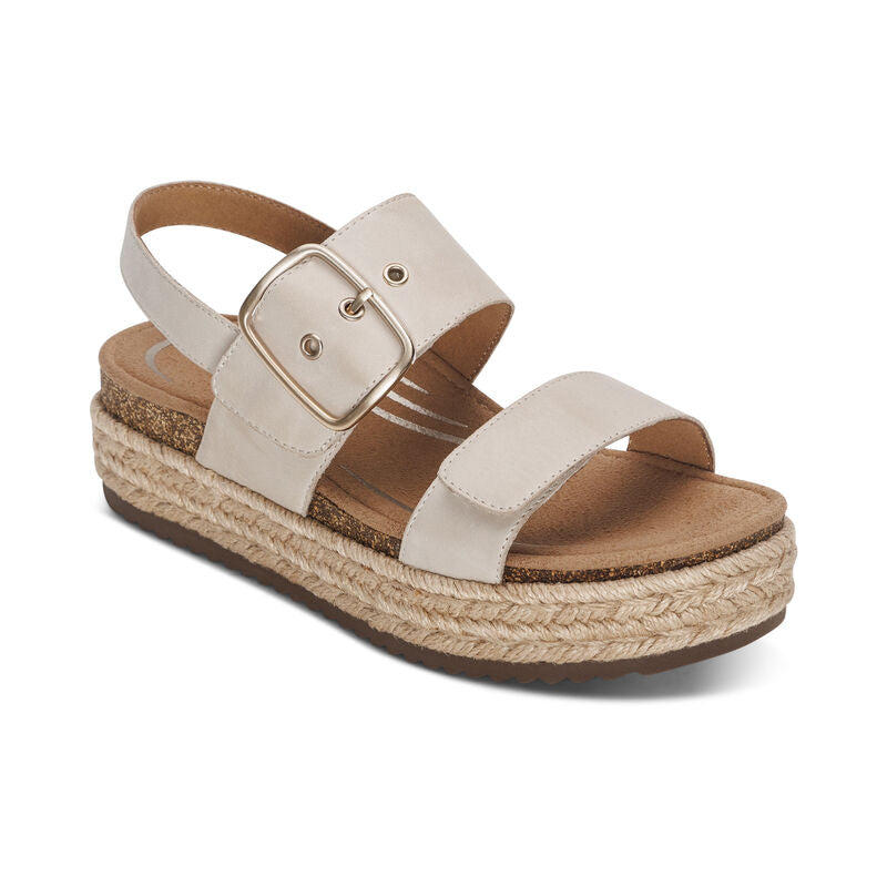WOMEN'S AETREX VANIA ARCH SUPPORT PLATFORM SANDAL | CREAM