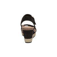 WOMEN'S AETREX SYDNEY QUARTER STRAP ESPADRILLE WEDGE | BLACK