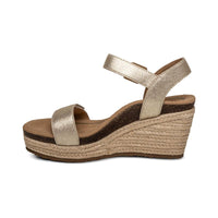 WOMEN'S AETREX SYDNEY QUARTER STRAP ESPADRILLE WEDGE | CHAMPAGNE