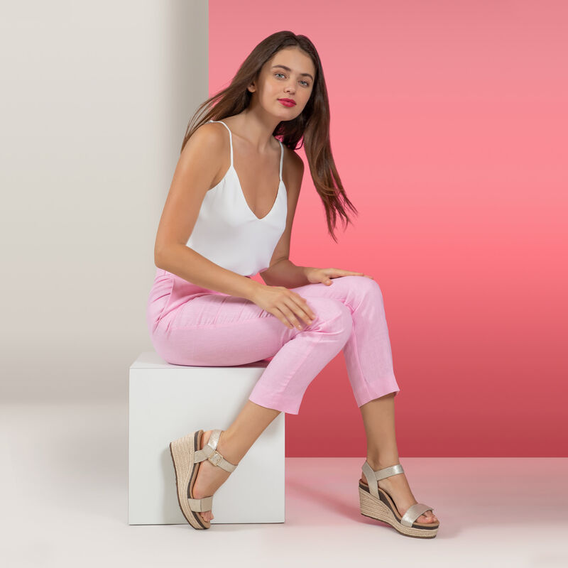 WOMEN'S AETREX SYDNEY QUARTER STRAP ESPADRILLE WEDGE | CHAMPAGNE