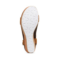 WOMEN'S AETREX SYDNEY QUARTER STRAP ESPADRILLE WEDGE | COGNAC
