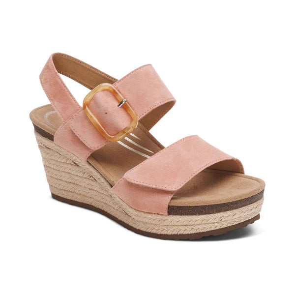 WOMEN'S AETREX ASHLEY ARCH SUPPORT WEDGE SANDAL | ROSE