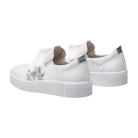WOMEN'S GABOR 03.333.21 BOW TIE SNEAKER |  WHITE / SILVER