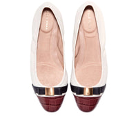 WOMEN'S COLE HAAN GO-TO TOVA BOW BALLET | POWDER LEATHER/MAHOGANY