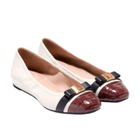 WOMEN'S COLE HAAN GO-TO TOVA BOW BALLET | POWDER LEATHER/MAHOGANY