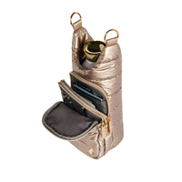 WANDERFULL GOLD SHINY HYDROBAG WITH GOLD STRIPED STRAP