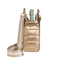 WANDERFULL GOLD SHINY HYDROBAG WITH GOLD STRIPED STRAP