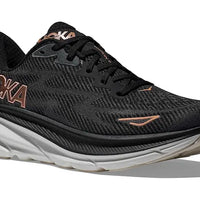 WOMEN'S HOKA CLIFTON 9 | BLACK / ROSE GOLD